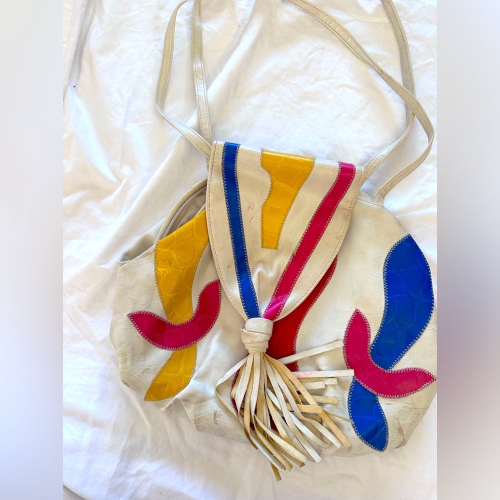 Leather Colorblock 80s Purse Large